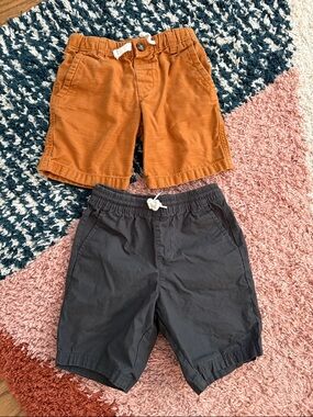 Boys Drawstring Comfort Shorts - dark khaki & charcoal